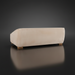 Beige Surya Alba sofa with a smooth polyester cover and low wooden feet.