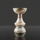 Surya Sheena End Table SHEN-001: Brown marble industrial rustic end table, 20"H, with a unique hourglass shape.
