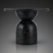 Surya Koben black mango wood dining table with a sandblasted finish and sculptural base.