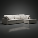 Surya Avington white linen blend sectional sofa with chaise and throw pillows.