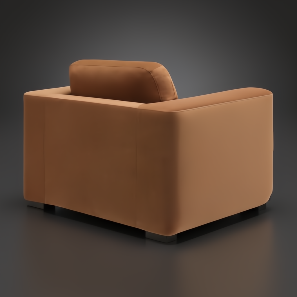 Surya Cahill modern accent chair with brown polyester upholstery and a charcoal base.