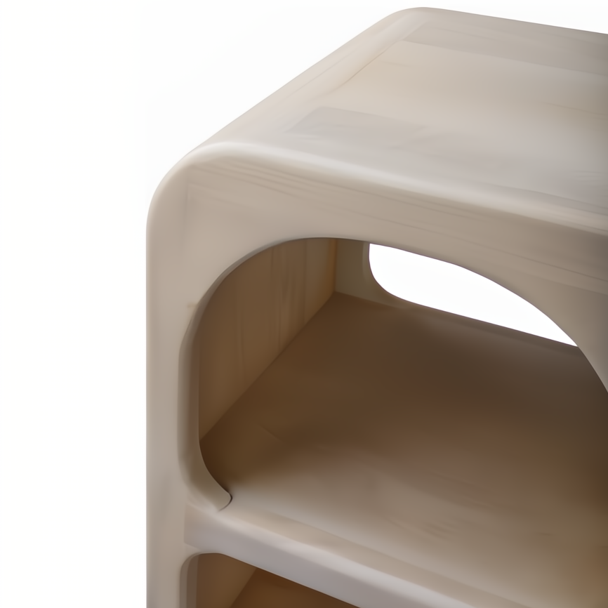 Ivory washed mango wood console table with a wide profile and global-inspired bohemian design.