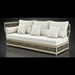 Winder Sectional Left Arm in cream Sunbrella acrylic with a woven aluminum base, ideal for indoor/outdoor lounging.