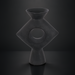 Black brushed matte ceramic Surya Yagya YAG-008 decorative vase with a sleek sculptural, modern design.