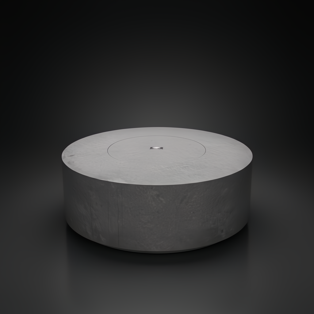 Surya Daniella 43" round gray hand-painted aluminum fire table with a tray cover.