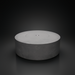 Surya Daniella 43" round gray hand-painted aluminum fire table with a tray cover.