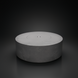Surya Daniella 43" round gray hand-painted aluminum fire table with a tray cover.
