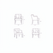 Surya Monay Dining Chair dimensions: front, side, and angled views with measurements.