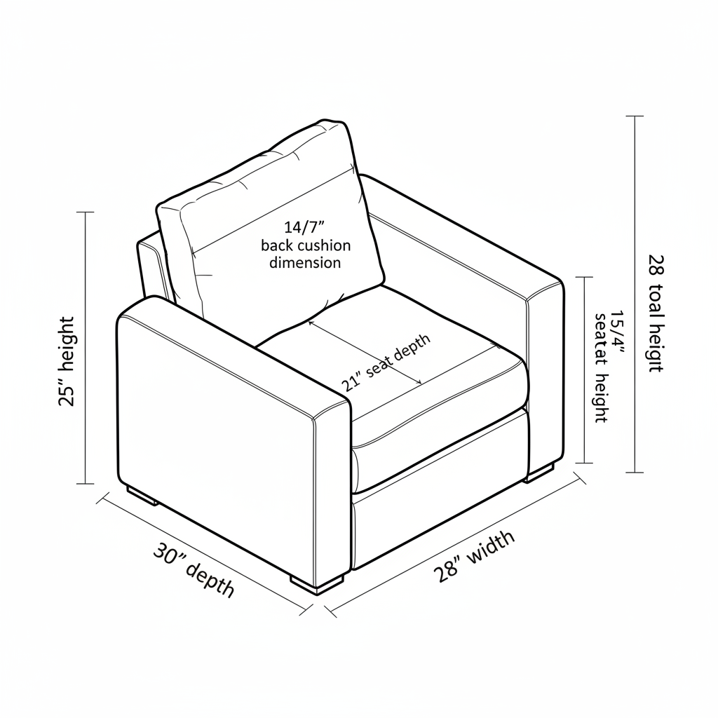 Line drawing of the Surya Glendon Swivel Chair, showing its 28"H x 30"W x 28"D dimensions.