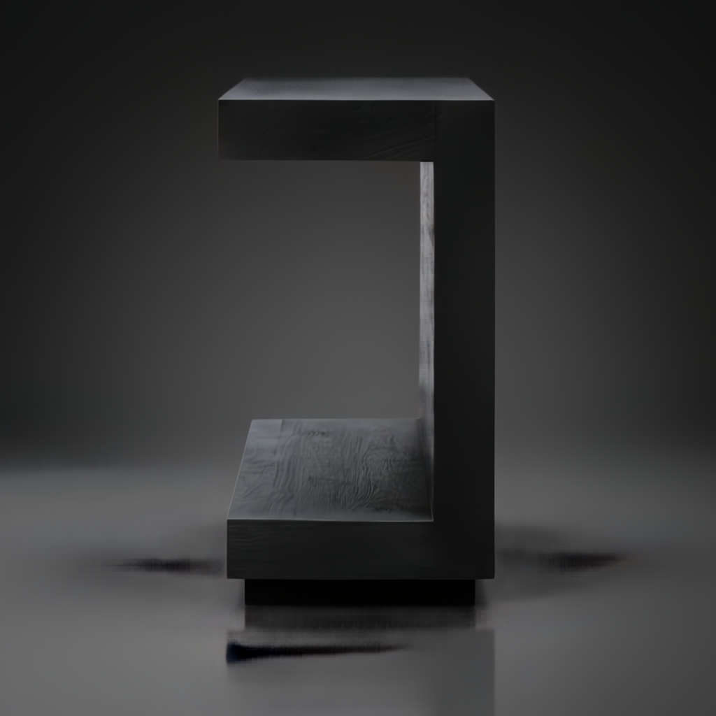 Surya Coburn black brushed mango wood console table with minimalist modern design and plinth base.
