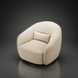 Surya Ariah beige polyester swivel chair with a modern design and small lumbar pillow.
