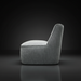 Surya Adalei modern accent chair with gray polyester-linen cover and minimalist design.