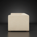 Surya Amory modern beige fabric sofa with clean lines and a refined profile, side view.