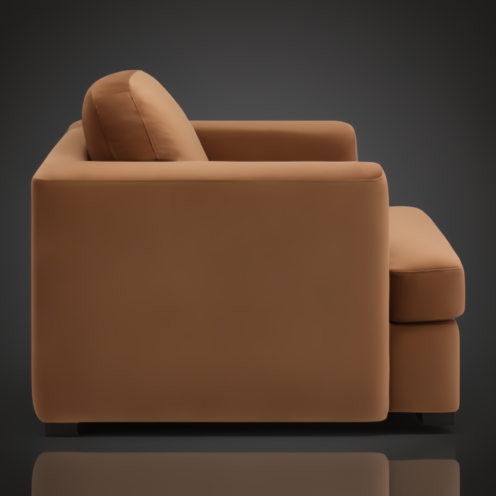 Surya Cahill modern accent chair with brown polyester upholstery and a structured design.