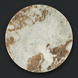 Round Surya Sheena End Table top, 12"W, featuring brown and white marble with natural veining.