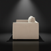 Side view of Surya Aira AIRA-002 contemporary beige polyester sofa with clean lines.