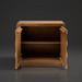 Surya Lulea Cabinet, beige natural ash wood veneer with open 3D patterned doors and adjustable shelf.