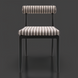 Surya Antibes outdoor dining chair with black powder-coated aluminum base and striped Sunbrella acrylic cushions.