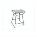 Surya Celerio counter stool with brown leather top, metallic bronze iron base, and dimensions.