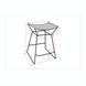 Surya Celerio counter stool with brown leather top, metallic bronze iron base, and dimensions.