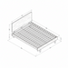 Technical drawing of the Grande King/CA King wood bed, showing its minimalist design and dimensions.