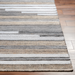 Hand-woven Surya Azalea AZA-2334 rug with contemporary gray, white, and beige striped recycled PET yarn.