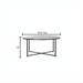 Surya Anastasia round coffee table with white natural marble top and black matte iron base, 16" H x 34.5" Dia.