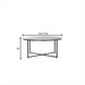Surya Anastasia round coffee table with white natural marble top and black matte iron base, 16" H x 34.5" Dia.