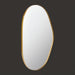Surya Aamnah AMH-001 wall mirror with a unique, organic shape and a sleek gold iron frame.