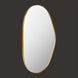 Surya Aamnah AMH-001 wall mirror with a unique, organic shape and a sleek gold iron frame.