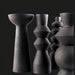 Surya Konark KNK-001 black ceramic vase set, 5 global-inspired decorative accents with varied shapes.