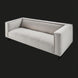 Light gray linen Surya Dylan sofa with a modern silhouette and black painted iron base.