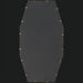 Back of a rectangular wall mirror with an antiqued gold iron frame and beveled glass.