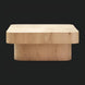 Surya Arquette modern square coffee table, natural wood veneer, 16"H x 40"W x 40"D, clear finish.