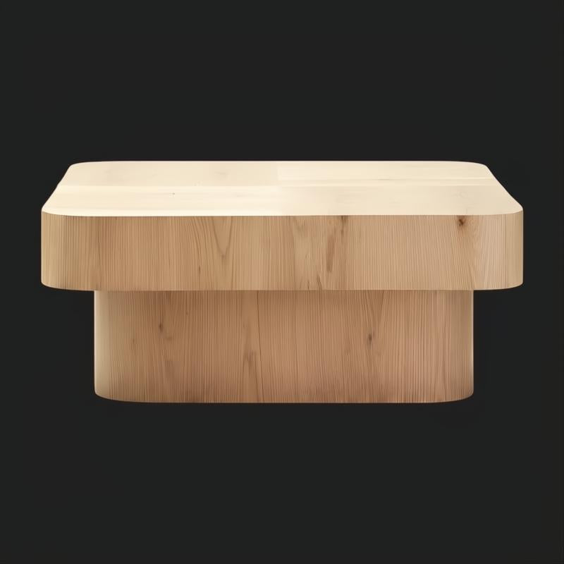 Surya Arquette modern square coffee table, natural wood veneer, 16"H x 40"W x 40"D, clear finish.