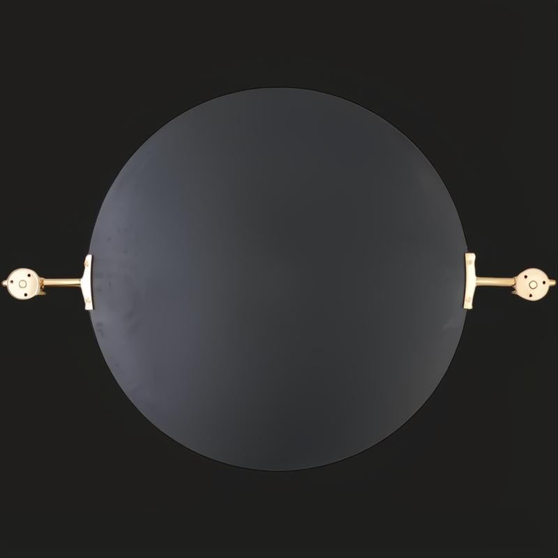 Surya Anastasya AAY-001 round black framed canvas wall art with gold-toned mounting hardware.