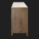 Modern Surya Etewah sideboard, light brown mango wood with subtle grain, on a dark background.