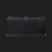 Surya Ronan black mango wood cabinet with modern ribbed top design and soft-close doors.