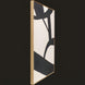Surya Aasmaa AAM-003, a vertical hand-painted abstract wall art with black design on white canvas and a matte brown frame.