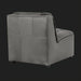 Black 100% leather Surya Oryan modular sofa with pleated cushion and structured back.
