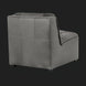 Black 100% leather Surya Oryan modular sofa with pleated cushion and structured back.
