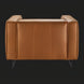 Surya Dylan modern accent chair with brown leather cover and black iron base.