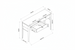 Technical drawing of Surya Anello Console Table, 48"W x 14"D, with open drawer and dimensions.