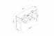 Technical drawing of Surya Anello Console Table, 48"W x 14"D, with open drawer and dimensions.