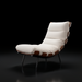 Modern Surya Laval Accent Chair with oatmeal upholstery, dark wood accents, and black iron base.