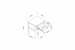 Technical drawing of the Surya Anello End Table, showing dimensions and an open drawer.