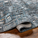 Surya Calgary CGR-2305-P hand-tufted rug with teal, charcoal, and gray tones, made from recycled PET yarn.