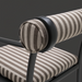 Surya Antibes dining chair with multi-color striped Sunbrella upholstery and black aluminum frame.