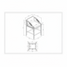 Line drawing of the Surya Atra Counter Stool with dimensions.