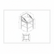 Line drawing of the Surya Atra Counter Stool with dimensions.